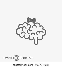 eco brain vector icon