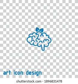 eco brain vector icon on an abstract background