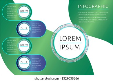 Eco brand concept, futuristic Infographic template with 5 options (steps) and place for text. Design for report, banner, workflow, business presentation. Editable vector EPS 10 illustration.