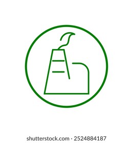 eco brick kilns icon. This icon represents a brick kiln. The kiln is used to fire bricks, which are then used to build structures.