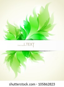  Eco brochure with branch of fresh green floral elements