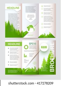 Eco Brochure. Forest Flyer. Nature Poster Template. Vector illustration