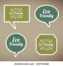 eco bubbles over vintage background vector illustration