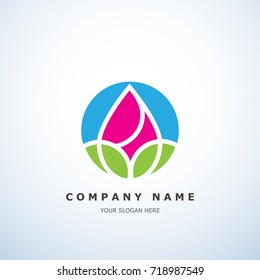 Eco Bud. Organic Logo. Vector Illustration