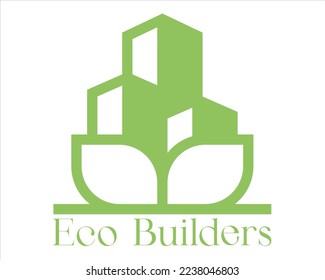 Eco Builders Creative logo design elements illustration