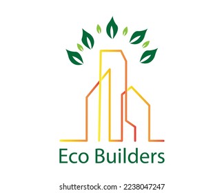 Eco Builders Creative logo design elements illustration