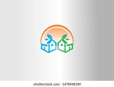eco building home vector logo illustration