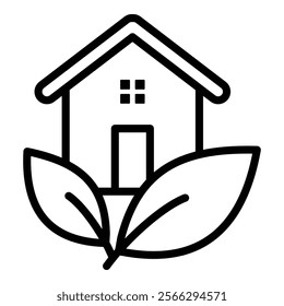 Eco Building Icon Element For Design