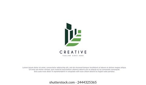 Eco building logo design vector illustration.