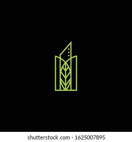 Eco building logo icon design template vector illustration