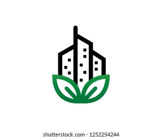 Eco Building Logo Template Design Vector, Emblem, Concept Design, Creative Symbol, Icon