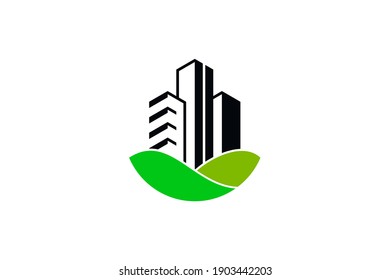 Eco building logo vector template