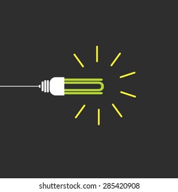 Eco bulb art vector on black background