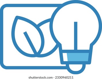 Eco Bulb Blue Icon - Single Icon, Vector