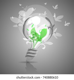 eco bulb with butterflies