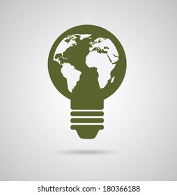 eco bulb design over gray  background vector illustration