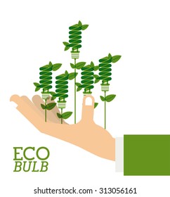 Eco bulb design over white background, vector illustration eps 10