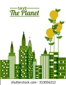Eco bulb design over white background, vector illustration eps 10