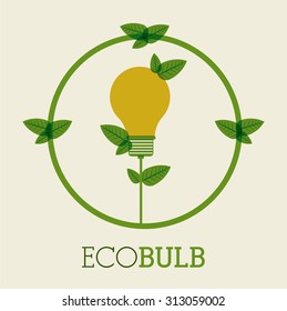 Eco bulb design over white background, vector illustration eps 10