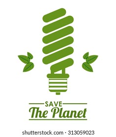 Eco bulb design over white background, vector illustration eps 10