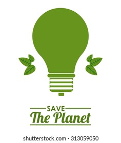 Eco bulb design over white background, vector illustration eps 10