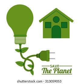 Eco bulb design over white background, vector illustration eps 10