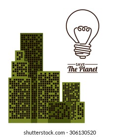 Eco Bulb digital design, vector illustration eps 10