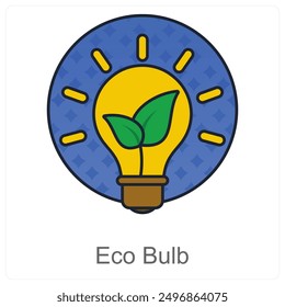 Eco Bulb and energy icon concept