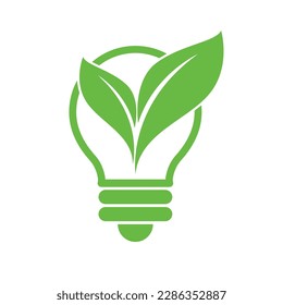 Eco bulb energy logo template vector icon illustration design