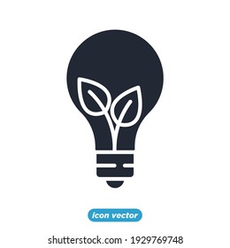 eco bulb icon. ecology Environmental sustainability. Eco friendly symbol template for graphic and web design collection logo vector illustration