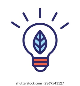 Icono de Eco Bulb aísla la ilustración del fondo blanco.