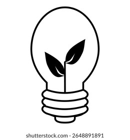 Öko-Glühbirne Symbol mit Blatt steht für grüne Energie, Strom Licht und nachhaltige Energie-Design.