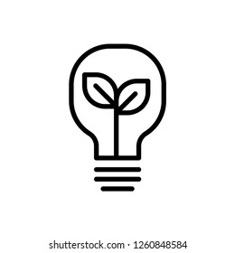 Eco bulb icon Outline Vector