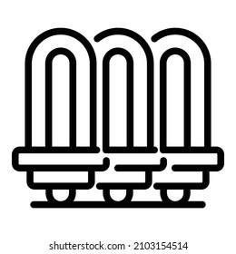 Icono de la bombilla ecológica. Icono de vector de bombilla ecológica de esquema para diseño web aislado en fondo blanco