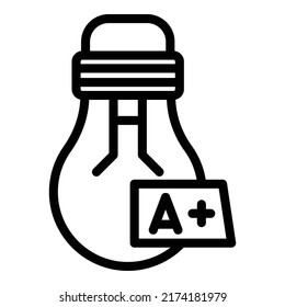 Vector de contorno de icono de la bombilla ecológica. Energía limpia. Globo de Bio