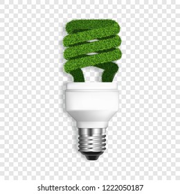 Eco bulb icon. Realistic illustration of eco bulb vector icon for web design on transparent background