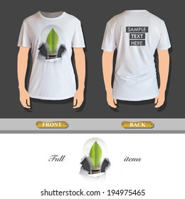 Eco Bulb inside hole paper printed on shirt