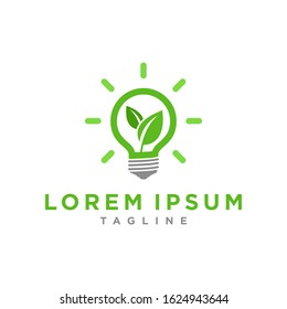Eco Bulb or Lamp Energy Saving Logo Concept, Think Green Design Vector