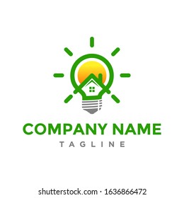 Eco Bulb or Lamp Energy Saving Concept, Think Green Logo Design Vector