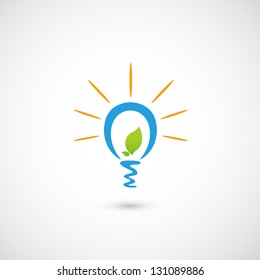 Eco  bulb light  icon