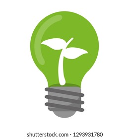 Eco bulb light with plant
