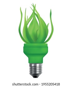Luz de la bombilla ecológica. energía renovable y ecológica, cuidando el medio ambiente.
