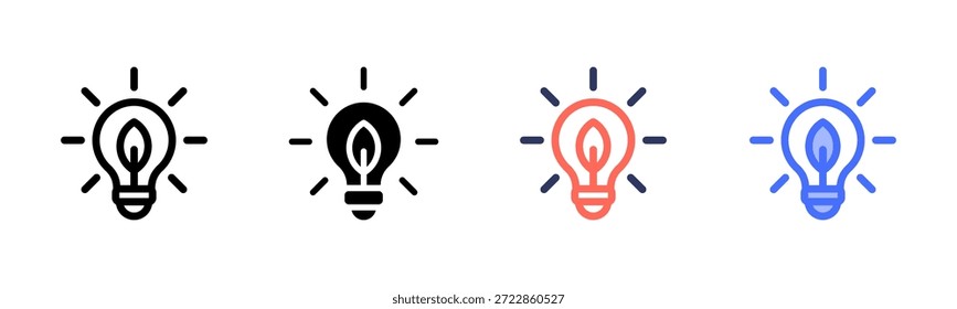 Eco Bulb Multi Style Icon Set