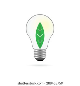 eco bulb with plant green vector