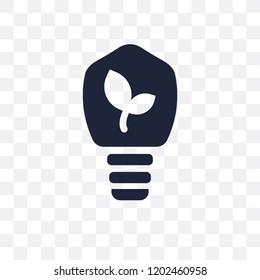 Eco bulb transparent icon. Eco bulb symbol design from Ecology collection. Simple element vector illustration on transparent background.