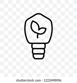 Eco bulb vector linear icon isolated on transparent background, Eco bulb transparency concept can be used for web and mobile