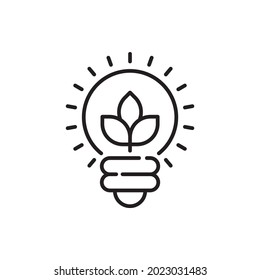 Eco bulb vector outline icon style illustration. EPS 10 file