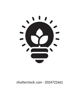 Eco bulb vector solid icon style illustration. EPS 10 File