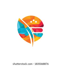 Eco burger vector logo design. Burger vegan logo template.