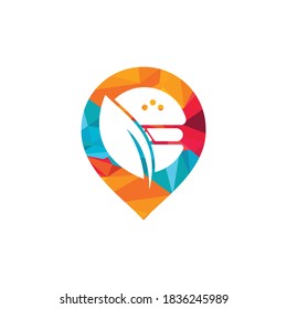 Eco burger vector logo design. Burger vegan logo template.